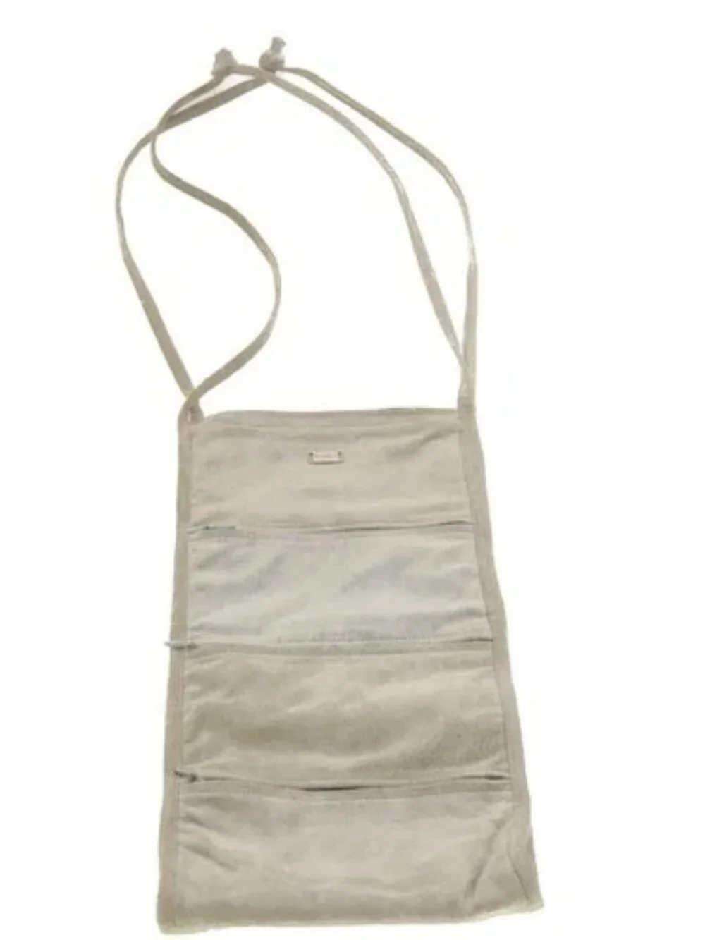 CHANEL Wall Hanging Pouch Suede Gray CC Auth bs5681